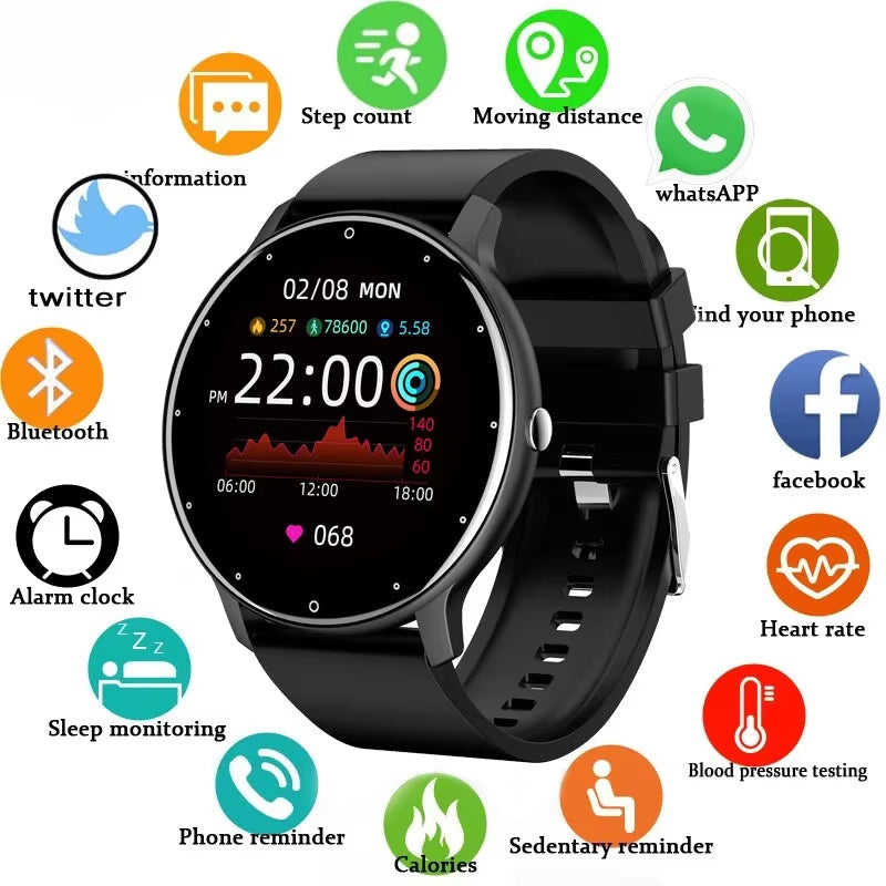 2024 Smart Watch Women Men Lady Gift Sport Fitness Watches Heart Rate Monitor Waterproof Smartwatch for Xiaomi Android IOS