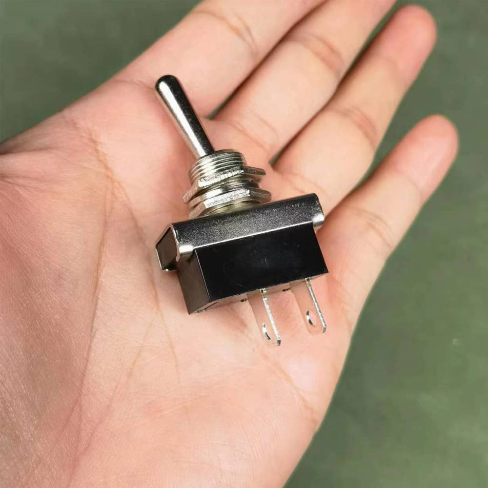 Metal Toggle Switch 25A 12VDC/15A 24VDC/10A 250VAC/ 15A 125VAC SPST On/Off 2Pin 2 Position