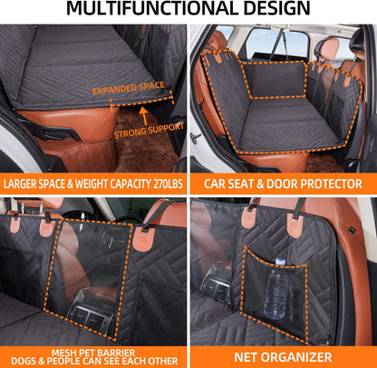 Back Seat Extender for Dogs,Dog Car Cover Bed Inflatable Camping Air Mattress,Dog Hammock Travel Bed,Non Mattress SUV Truck (Grey) (-1)