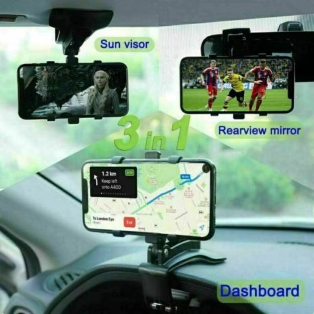 360 Clip Stand Cradle Windscreen Car Mobile Phone Holder Dashboard Mount GPS